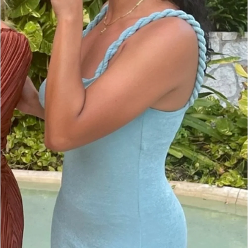 Elegant Asymmetrical Blue Dress - Picture 2 of 2